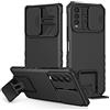 PANXIYUE Cover per Samsung Galaxy A30S / A50 / A50S [Militare Antiurto case] Protezione con supporto, antigraffio rigida armatura e antiurto Silicone Bumper, Protezione Fotocamera Anti Graffio, Nero