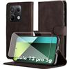 Byvuwiay Cover per Xiaomi Redmi Note 13 PRO 5G, Slot per Schede, Chiusura Magnetica, Premium PU Pelle Portafoglio Custodia per Xiaomi Redmi Note 13 PRO 5G, Marrone Scuro