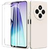 binandteam Cover per Xiaomi Redmi 14C 4G / Redmi A4 5G (6.88") con 2 Pezzi Vetro Temperato Custodia, Gomma Gel di Silicone tpu Liquida Antiurto Antigraffio Case - Beige