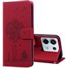 Vaitasy Custodia per Xiaomi Redmi Note 13 Pro 5G dente di leone Pelle PU Portafoglio Custodia Xiaomi Poco X6 5G Flip Case con Magnetica Supporto Funzione Cover per Redmi Note 13 Pro Rosso