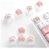 MAMBASNAKE Cute Custom Keycap, Cat Paws and Butts Copritasti per tastiera meccanica, PBT e copritasti in silicone con interruttori Cherry Gateron MX, copritasti rosa per 60% 65% 70% (8 copritasti)