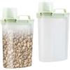 PTJJXA 2 Pcs Contenitori per Alimenti 3L, Barattoli Cucina con Coperchio Ermetico Beccuccio Misurino, Scatole in Plastica Grandi, Dispenser Cibo Gatti Cani, Porta Cereali per Pasta Muesli Farina, Senza BPA