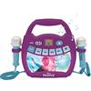 Lexibook, Frozen, Lettore Digitale Karaoke Portatile per Bambini, Microfoni, Effetti Luce, Bluetooth®, Funzioni di Registrazione e Cambio Voce, Viola, MP320FZZ