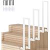 Cozykimo Ringhiera per scale a forma di U, colore nero, corrimano per scale esterne, corrimano esterno, ringhiera per scale, in ferro battuto, ringhiera per scale, montaggio laterale (Bianco B, 45cm)