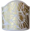 Generico LUCECLASS | Ventolina mezzo paralume classico ventola PERSIA oro bianco e oro in cotone semitonda veletta semiluna per lampada parte di ricambio lampada da tavolo classica (DIAMETRO 35 CM ATTACCO E27)