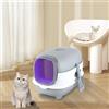 Willonin Lettiera per gatti autopulente, contenitore per lettiera autopulente, biancheria da letto chiusa autopulente, gatto casa del gabinetto, 40 x 39 x 56 cm, plastica pp, con sacchetto deodorante e paletta