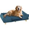 PawHut Divano per Cani Grandi Fino 30 kg, Cuccia Lettino Rialzato per Animali da Interno con Cuscino Rimovibile, 96x66x24 cm, Blu