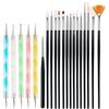 Cheerhom Set di 20 pennelli per unghie con strumento Dotting, pennelli per unghie in gel, set di pennelli per nail art, pennelli per nail art