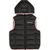 Champion Legacy Outdoor B (306869) -WR Light Cirè 40gr Small Script Logo High-Neck Gilet, Nero (NBK/NBK), 3-4 Anni Unisex-Bambini