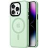 Mixroom - Cover Custodia Bumper Opaco per iPhone 12 Pro Max Compatibile con MagSafe Accessori Cerchio Magnetico Integrato Retro Semitrasparente Bordo Morbido in TPU Silicone Verde chiaro