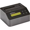 StarTech.com Docking Station per Hard Disk a Singolo Slot - Dock USB 3.0 Standalone con funzione Eraser e Sanificazione HDD/SSD SATA II, 9 Modalità di Cancellazione Display LCD, Porta Stampante DB-9 TAA [SDOCK1EU3P]