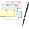 Gicaprice 5 Blocchi Numerati 1/100 Colori Assortiti Formato 13 x 6 cm - Ideali per Feste, Sagre, Eventi, Lotterie e Sorteggi - Con Penna Touch OMAGGIO - GICAPRICE