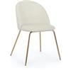 Set di 4 sedie TANYA in velluto bianco e base oro