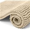 OLANLY Tappeto da bagno in ciniglia, antiscivolo, morbido, assorbente, lavabile, per bagno, 40 x 60 cm, beige