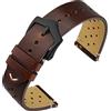 ANNEFIT Cinturini per Orologi in pelle Vintage con Fibbia Nera, Cinturino 19mm a Sgancio Rapido per Uomo e Donna (Marrone)