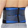 NEOtech Care - Fascia lombare in neoprene - Tutore schiena con cinghie di compressione a doppia banda - nero e blu - XL