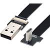 chenyang Cavo piatto USB C da USB 2.0 maschio a USB C maschio ad angolo retto di 90 gradi, cavo di prolunga flessibile, 0,2 m