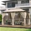 Devoko Devoke Gazebo da Giardino 3x4,Telo Gazebo 3x4 Impermeabile,Gazebo Esterno Resistente,Telaio in Metallo, Gazebo 3x4 con Zanzariera,Beige