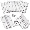 Anstore Cerniere pieghevoli, 75 x 50 x 1,2 mm, 8 pezzi, in acciaio inox, per porte, finestre, armadi, 270°, piccole cerniere per porte con 60 viti, 16 x 3,5 mm
