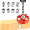 Flintronic Posizionatore di Perforazione, per fori dritti Guida per Trapano Tassello, con Misure 3/4/5/6/7/8/9/10mm, per Legno Posizionatoro di Perforaziono, Per Legno Massiccio, Duro