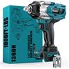 Ecarke Avvitatore a impulsi a batteria 1400Nm compatibile con Ma-kita 18V al litio, avvitatore a percussione brushless da 1/2 con luce LED per dadi ruota,ponteggi e manutenzione auto(Senza batteria)