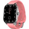 SMART-J PRIME PULSE - Smartwatch 1,7 con Doppio Cinturino | Chiamate, Whatsapp, Contapassi, Cardiofrequenza, Assistente Vocale |Uomo e Donna (Cinturino Rosa + Nero in Omaggio)