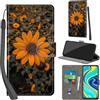 PHINIENLAND Cover per Xiaomi Redmi Note 9S / Note 9 Pro / Note 9 Pro Max Case PU Pelle Custodia [Kickstand] [Chiusura magnetica] [Slot per Schede], Portafoglio Flip Custodia per Redmi Note 9 Pro,Crisantemo