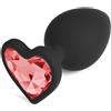CRUSHIOUS Plug Anale in Silicone con 4 Gioielli Intercambiabili Cuore Medio