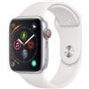 Apple Watch Series 4 (2018) GPS + Cellular 44 mm - Acciaio inossidabile Argento - Cinturino Sport Bianco, fair