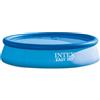 Intex 26168NP Piscina Fuori Terra Easy Set Rotonda; Pompa Filtro 3785 L-h Scaletta Telo Base e Copertura 14141 L PVC Azzurro 457x122 cm 457X122 cm Con Pompa Filtro