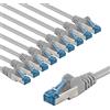 goobay 66024 Cavo di rete CAT 6A in set/cavo patch schermato S/FTP/CU Ethernet, PiMF, LSZH/Cat 6a, 10 Gbit/Grigio/10 x 2 m