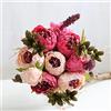 4 Peonie Artificiali Grandi In Seta: Fiori Finti Per Decorazione Casa, Steli Flessibili Con Venature Dettagliate - 4