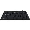 Whirlpool Piano Cottura 4 Fuochi a Gas Larghezza 90 cm Griglie in ghisa / Double zone con Piano in Vetro colore Nero - GOA 9523/NB1