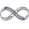 Rimgoris 925 Charm in argento sterling per donne Bracciali Collana Cuore Piercing Freccia Famiglia per sempre Lucido Simbolo eterno Cuore Lock&Key I LOVE YOU Campane Puzzle Piece Cuori Splittabile