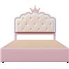 WM Store DE Letto imbottito 140x200 cm con rete a doghe, letto estraibile e 2 cassetti, senza materasso, Rosa