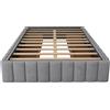 WM Store DE Letto imbottito con rete a doghe 140x200 cm, design minimalista, senza testiera, 4 cassetti contenitori, senza materasso, Grigio