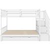 WM Store DE struttura letto a castello con scaletta e 2cassetti,un letto può essere trasformato in un letto di 180 x 200 cm, Bianco| Aosom Italy