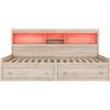 WM Store DE Letto da giorno 90×200 cm, con due cassetti e rete a doghe, senza materasso, Naturale