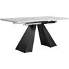 FC Tavolo da pranzo allungabile, per soggiorno e ufficio domestico, 159×74×77 cm, Nero＋Grigio