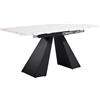 FC Tavolo da pranzo allungabile, per soggiorno e ufficio domestico, 159x74x77 cm, Bianco+Nero