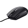 Trust Basi Mouse con Filo USB, 1200 DPI, Plug & Play, Sensore Ottico, 3 Pulsanti, Cavo USB 1,6 m, per Mano Sinistra e Destra, Mouse Cablato per Portatile, Macbook, Lenovo, Dell - Nero