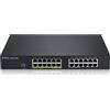 Zyxel 24 Port GbE PoE Switch | 130 Watt 802.3at | Rackmount | Smart Hybrid Mode | Standalone o Nebula Cloud [GS1915-24EP]