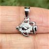 Artigiano Ciondolo ciondolo PESCE in argento sterling 925 zirconi piccoli gioielli mini...