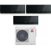 Mitsubishi Electric Condizionatore Climatizzatore Mitsubishi Electric Trial Split inverter Kirigamine Zen Black R-32 9000+9000+18000 Colore Nero con MXZ-3F68VF4 9+9+18