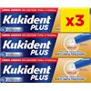 Kukident Plus Crema Adesiva Sigillo, Colla per Denti per Dentiere Totali e Parziali, 3 Confezioni da 35g, Sapore Neutro, Tecnologia Antinfiltrazioni