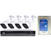 PNI House PTZ1300 Kit di videosorveglianza Full HD AHD con 4 telecamere da esterno da 2 MP, 1080P e PNI SafeHouse da 1 TB inclusi