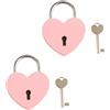 Fenglin-joy Serratura a Cuore Lucchetto,2 pezzi lucchetto dell'amore Lucchetto a forma di cuore con chiave Mini Lucchetto in Metallo per San Valentino,matrimonio,anniver