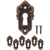 FUXXER® Set di 6 targhette antiche per chiavi e rosette, design vintage in rame