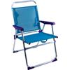 Mediawave Store Sedia Sdraio da Mare Textilene Alluminio Spiaggina Relax Prendisole Richiudibile Blu