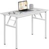 sogesfurniture Tavolo Pieghevole 100x60cm Scrivanie Computer Scrivanie Studio Ufficio Postazioni di Lavoro Tavolo Scrivania PC Moderno in Acciaio Legno, Bianco AC5W-100-SF